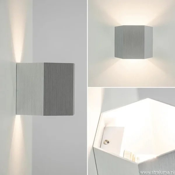 aluminium_wandlamp_hoek_u_2.webp Hot Straluma Aluminium wandlamp 6-hoek up+down