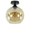 Clearance Straluma Amber glazen plafondlamp 25 cm met zwart
