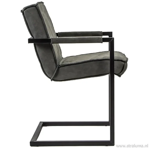 Best Sale Straluma Antraciet lederen armstoel met zwart