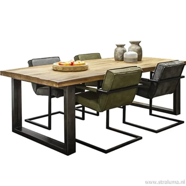 Best Sale Straluma Antraciet lederen armstoel met zwart