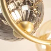 Fashion Straluma Art Deco plafondlamp goud met smoke en amber glas