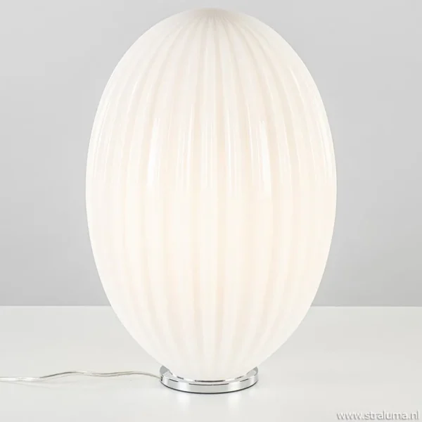art_deco_tafellamp_chroom_1.webp New Straluma Art Deco tafellamp chroom met opaal glazen kap