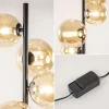 Best Straluma Art Deco vloerlamp zwart met amber glazen bollen