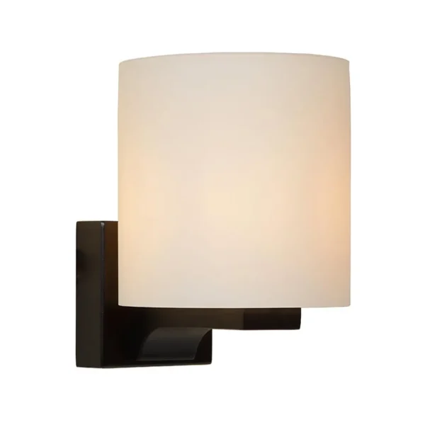 badkamerwandlamp_zwart_me_1.webp Hot Straluma Badkamerwandlamp zwart met opaal glazen kap