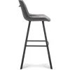Cheap Straluma Barkruk met microleder zitting graphite en zwart metalen poot