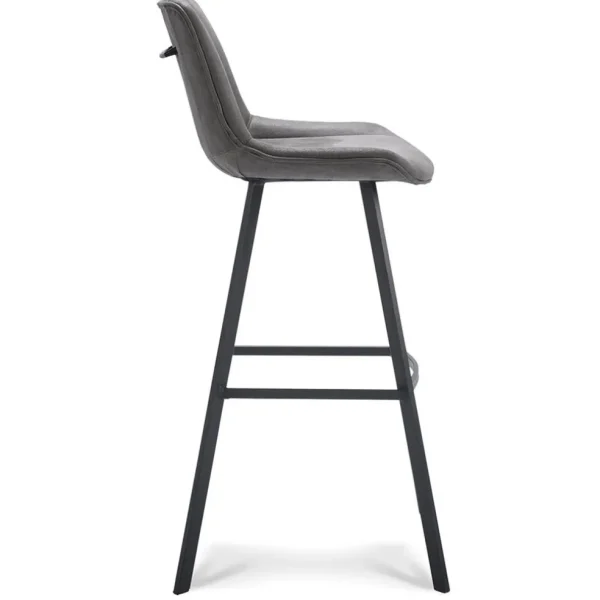 Cheap Straluma Barkruk met microleder zitting graphite en zwart metalen poot