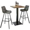 Cheap Straluma Barkruk met microleder zitting graphite en zwart metalen poot