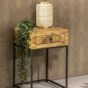 Sale Straluma Bijzettafel met lade mangohout/metaal