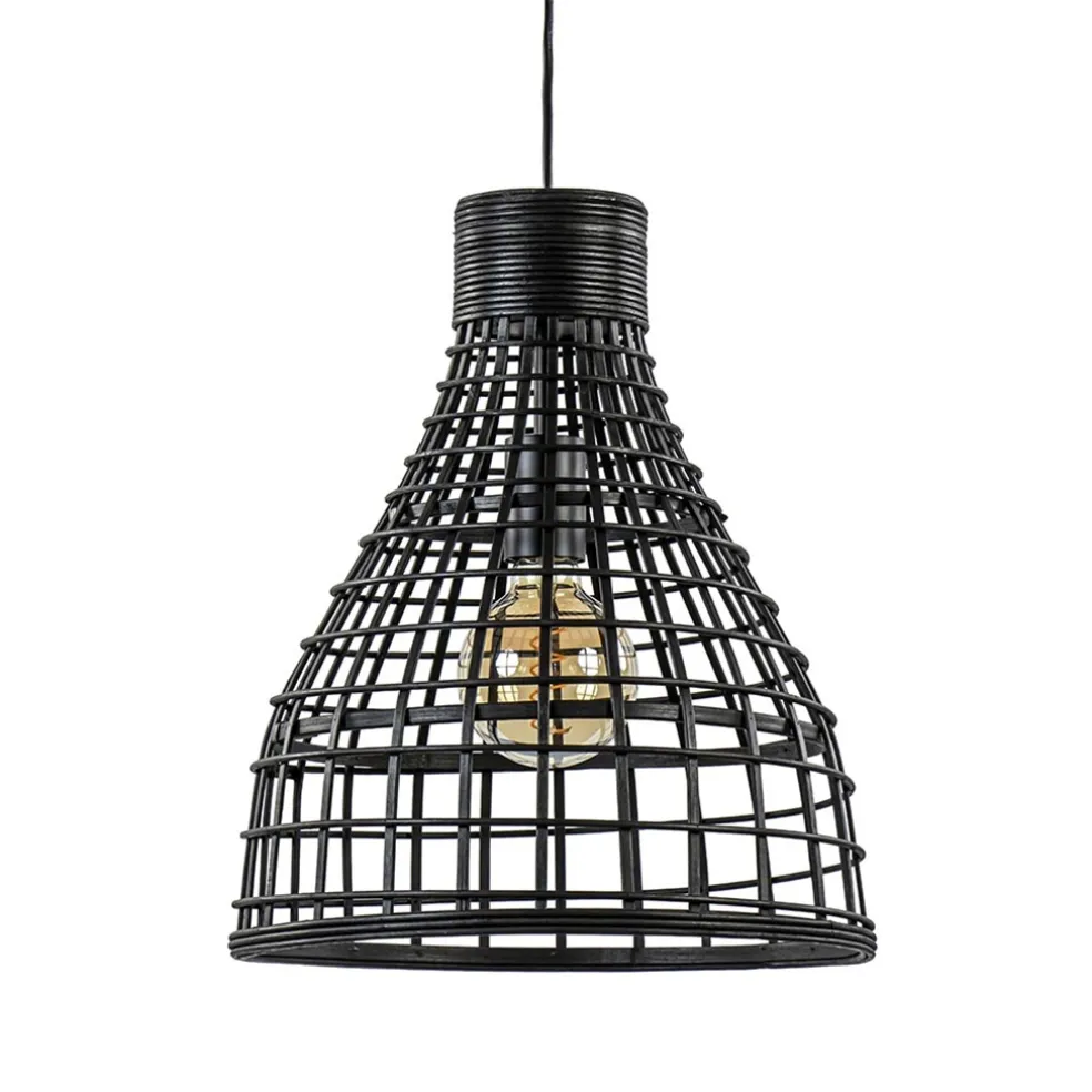 botanische_hanglamp_puert_0.webp Cheap Straluma Botanische hanglamp Puerto rotan mat zwart