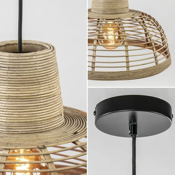 Store Straluma Botanische hanglamp rotan met mat zwart