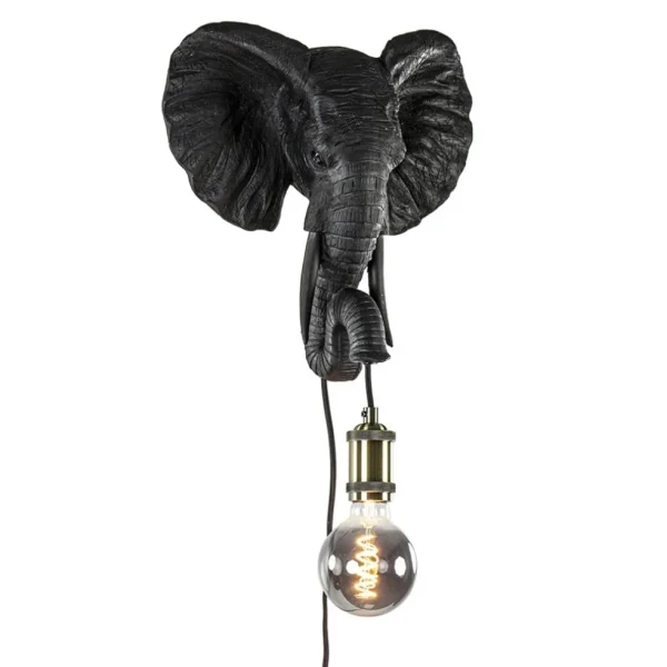 Shop Straluma Botanische wandlamp Elephant mat zwart
