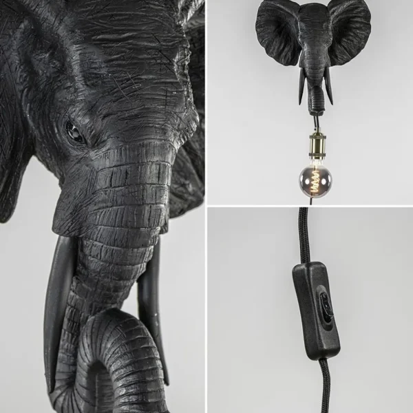 Shop Straluma Botanische wandlamp Elephant mat zwart