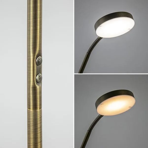 Sale Straluma Bronzen leeslamp op accu inclusief dimbaar LED