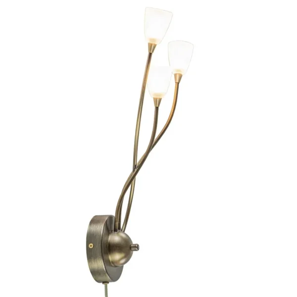 bronzen_wandlamp_led_met__1.webp Best Straluma Bronzen wandlamp LED met wit glas dim to warm