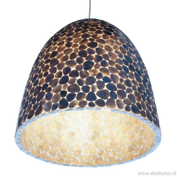 bruin_gouden_hanglamp_met_2.webp Shop Straluma Bruin gouden hanglamp met capiz schelpen