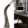 bruine_bureaulamp_led_met_4.webp Fashion Straluma Bruine bureaulamp LED met klok en alarmfunctie
