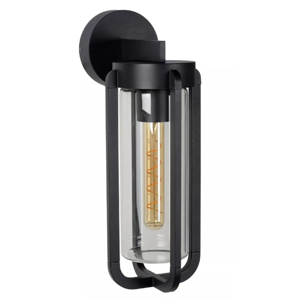 buiten_wandlamp_zwart_met_0.webp Fashion Straluma Buiten wandlamp zwart met helder glas IP65
