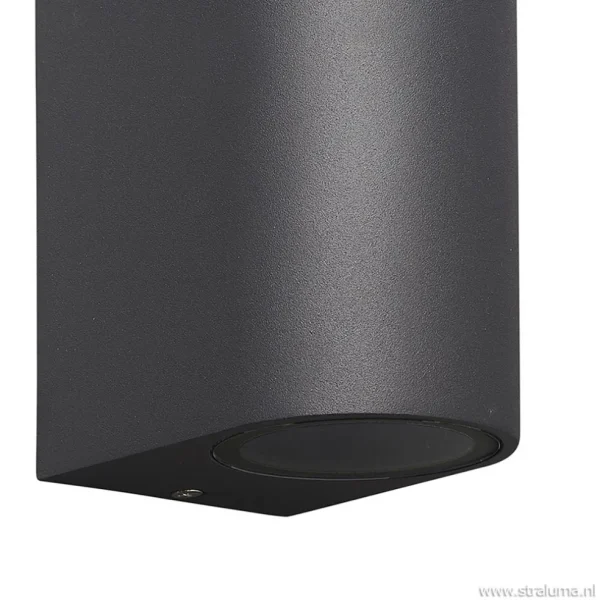 buitenlamp_afgerond_updow_1.webp Best Straluma Buitenlamp afgerond up+down antra. IP54