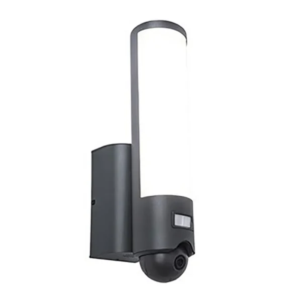buitenlamp_cilinder_donke_0.webp Online Straluma Buitenlamp cilinder donker grijs inclusief LED en camera