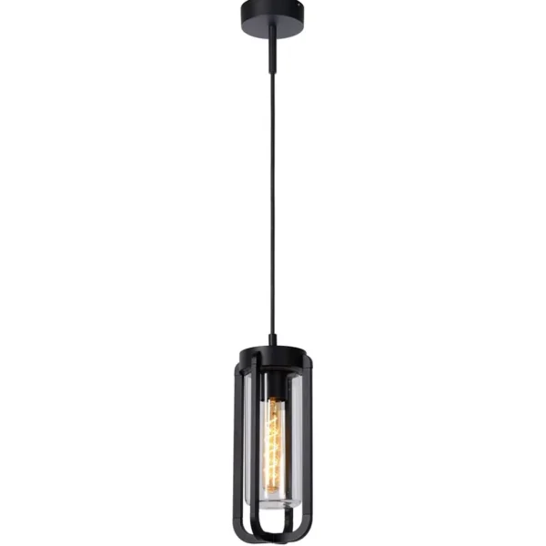 buitenlamp_hang_zwart_met_1.webp Fashion Straluma Buitenlamp hang zwart met glazen kap IP44