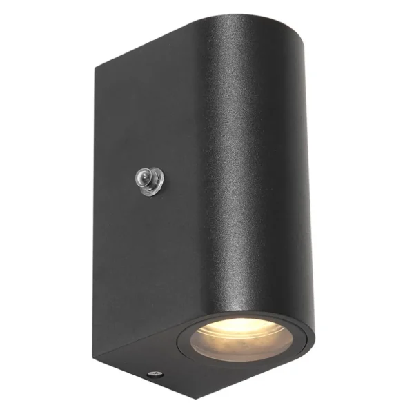 buitenlamp_logan_zwartsch_1.webp Clearance Straluma Buitenlamp Logan zwart+schemersensor IP44