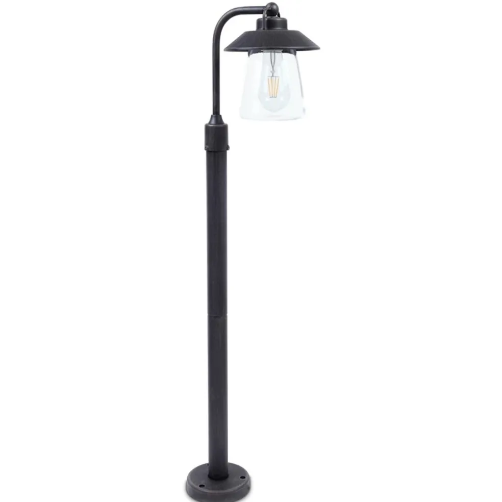 buitenlamp_op_paal_zwartr_0.webp Clearance Straluma Buitenlamp op paal zwart/roest met helder glas