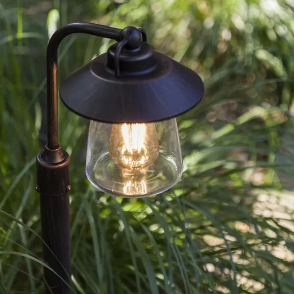 buitenlamp_op_paal_zwartr_3.webp Clearance Straluma Buitenlamp op paal zwart/roest met helder glas