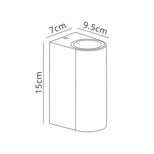 buitenlamp_updown_zwart_a_3.webp Clearance Straluma Buitenlamp up+down zwart afgerond IP54