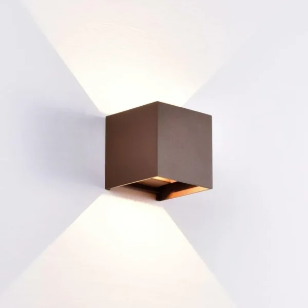 buitenlamp_wand_bruin_upd_1.webp Store Straluma Buitenlamp wand bruin up+down IP54