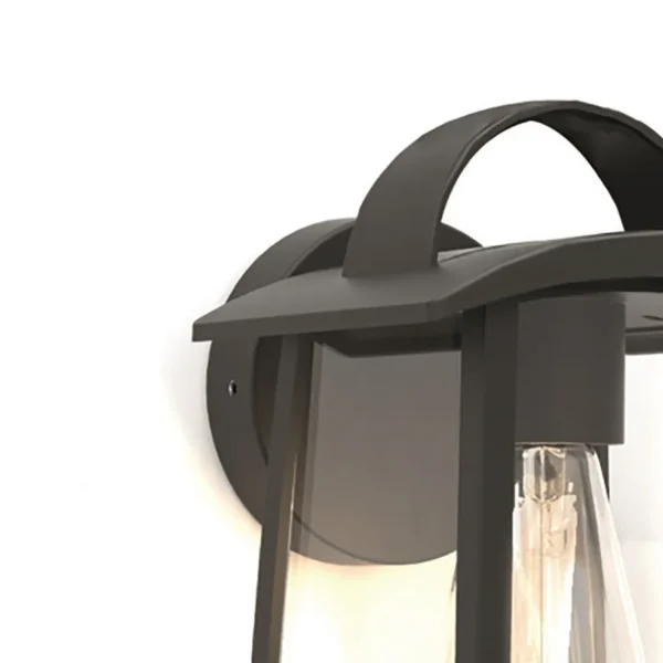 buitenlamp_wand_zwart_met_1.webp Online Straluma Buitenlamp wand zwart met helder glas