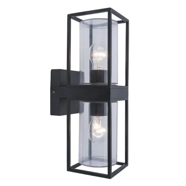 Clearance Straluma Buitenlantaarn dubbel strak zwart/helder glas