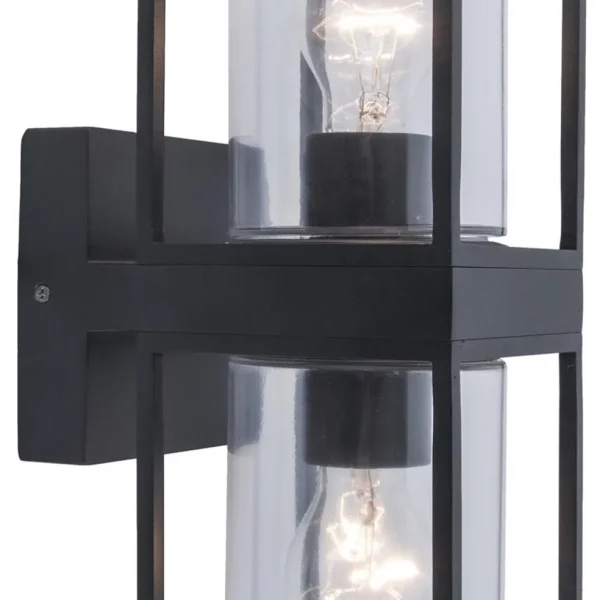 Clearance Straluma Buitenlantaarn dubbel strak zwart/helder glas