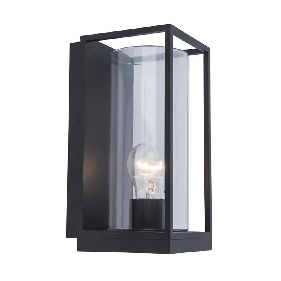buitenlantaarn_rechthoek__0.webp Best Straluma Buitenlantaarn rechthoek zwart/helder glas IP44
