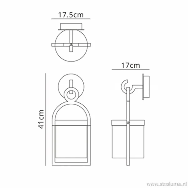 Best Straluma Buitenlantaarn-wandlamp antraciet IP54