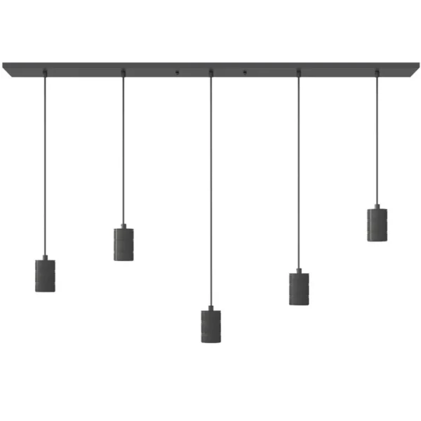 Shop Straluma Calex multipendel plafondbalk 5-lichts E27 pendels zwart