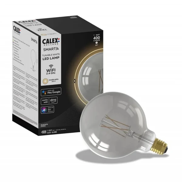 calex_smart_home_e_globe__1-1.webp Sale Straluma Calex Smart Home E27 Globe LED filament smoke G125