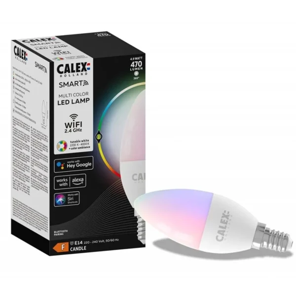 calex_smart_home_e_kaars__3.webp Best Sale Straluma Calex Smart Home E14 kaars LED lichtbron 5W RGBW