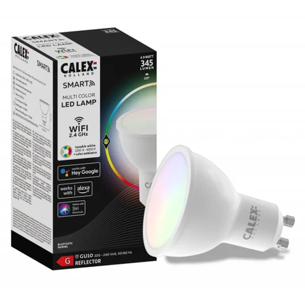calex_smart_home_gu_led_l_1.webp New Straluma Calex Smart Home GU10 LED lichtbron 4.9W RGBW