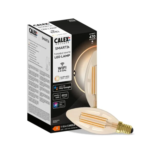 calex_smart_kaars_b_gold_2.webp Store Straluma Calex Smart Kaars B35 Gold