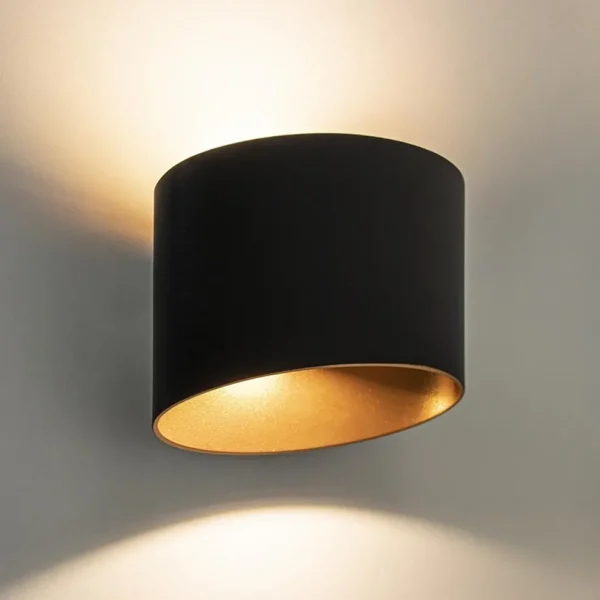 chique_led_buitenlamp_wan_4.webp New Straluma Chique LED buitenlamp wand zwart met goud IP54