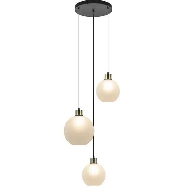 chique_lichts_hanglamp_ro_1.webp Cheap Straluma Chique 3-lichts hanglamp rond zwart-goud + opaal glas