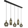 Discount Straluma Chique 5-lichts hanglamp smoke glas met brons