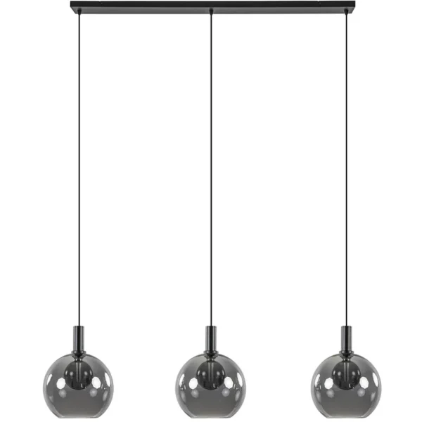 chique_lichts_hanglamp_zw_0-2.webp Outlet Straluma Chique 3-lichts hanglamp zwart met smoke glazen bollen