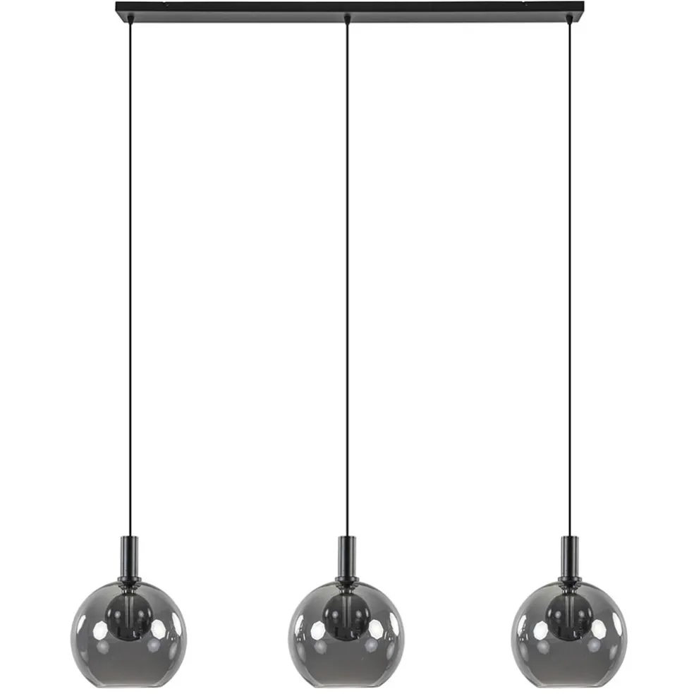 chique_lichts_hanglamp_zw_0-2.webp Outlet Straluma Chique 3-lichts hanglamp zwart met smoke glazen bollen