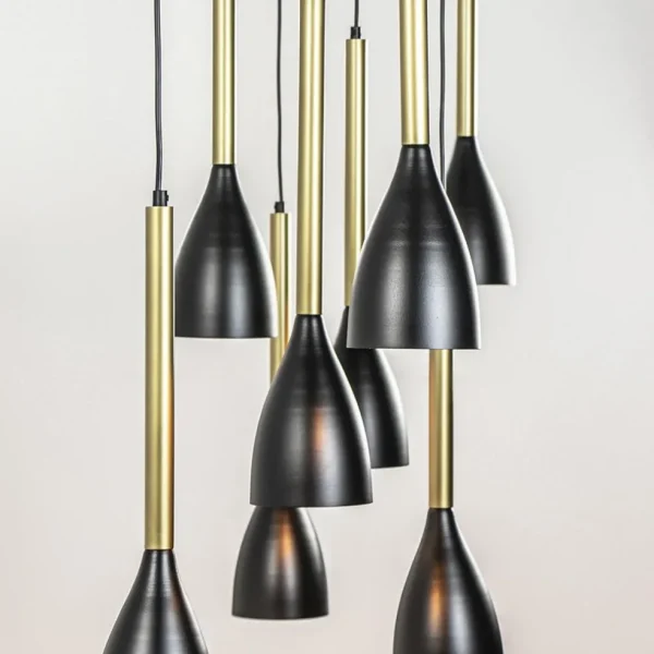 Best Sale Straluma Chique 8-lichts hanglamp zwart met goud