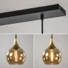 chique_lichts_hanglamp_zw_3.webp Clearance Straluma Chique 3-lichts hanglamp zwart/goud met amber glas