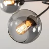 chique_lichts_plafondlamp_2.webp Sale Straluma Chique 5-lichts plafondlamp zwart met smoke glazen bollen