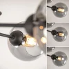 chique_lichts_plafondlamp_3.webp Sale Straluma Chique 5-lichts plafondlamp zwart met smoke glazen bollen