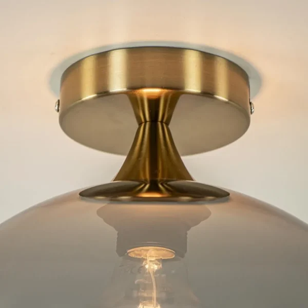chique_plafondlamp_goud_m_2.webp New Straluma Chique plafondlamp goud met smoke/titanium glazen bol