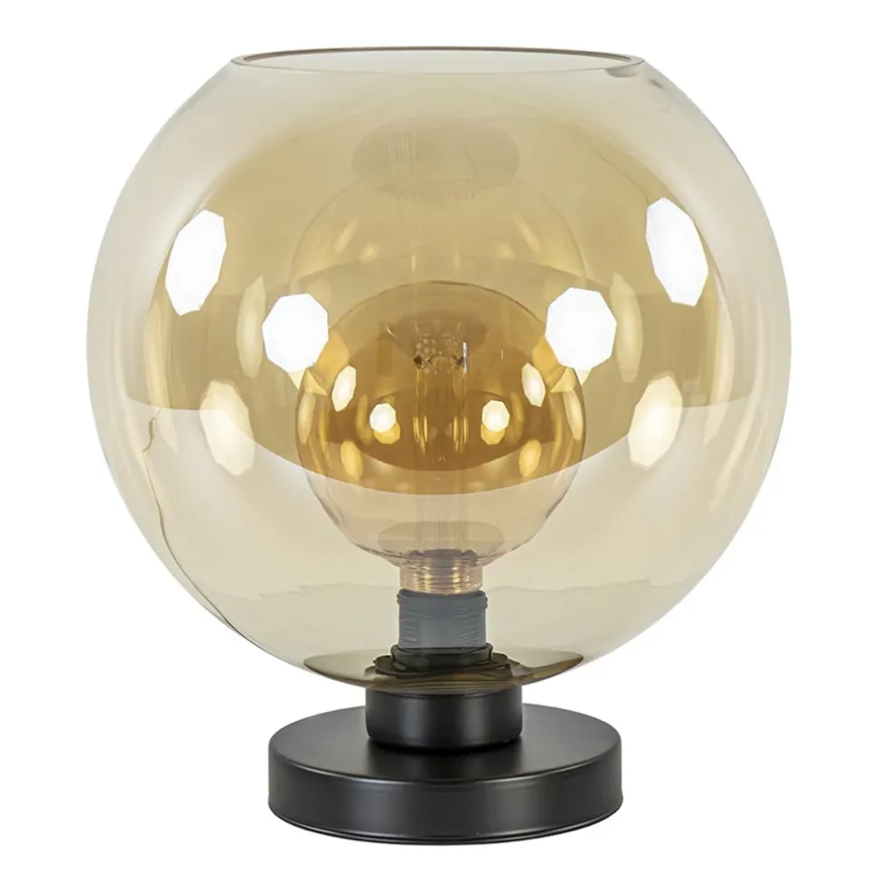Shop Straluma Chique tafellamp amber glazen bol 30 cm